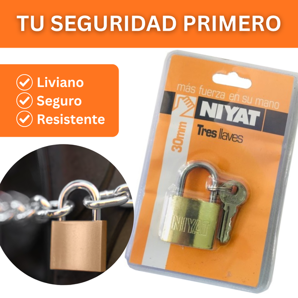 Candado Hierro - 30mm - 3 Llaves